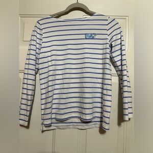 VINEYARD VINES KIDS LONG SLEEVE‎ GRAPHIC BLUE WHITE STRIPE GIRLS LARGE (14)